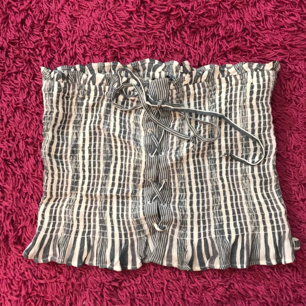 american eagle front tie tube top
